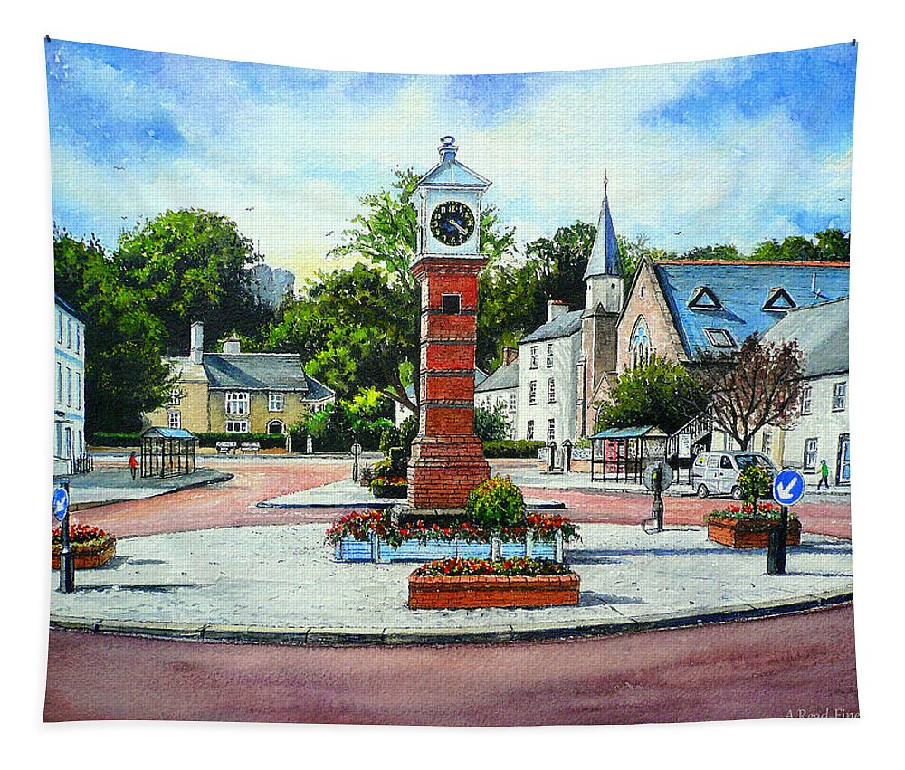 Andrew Read Tapestry featuring the painting Summer in the square #2 by Andrew Read