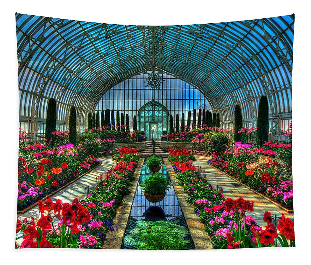 Sunken Garden Tapestry featuring the photograph Sunken Garden Como Conservatory #3 by Amanda Stadther