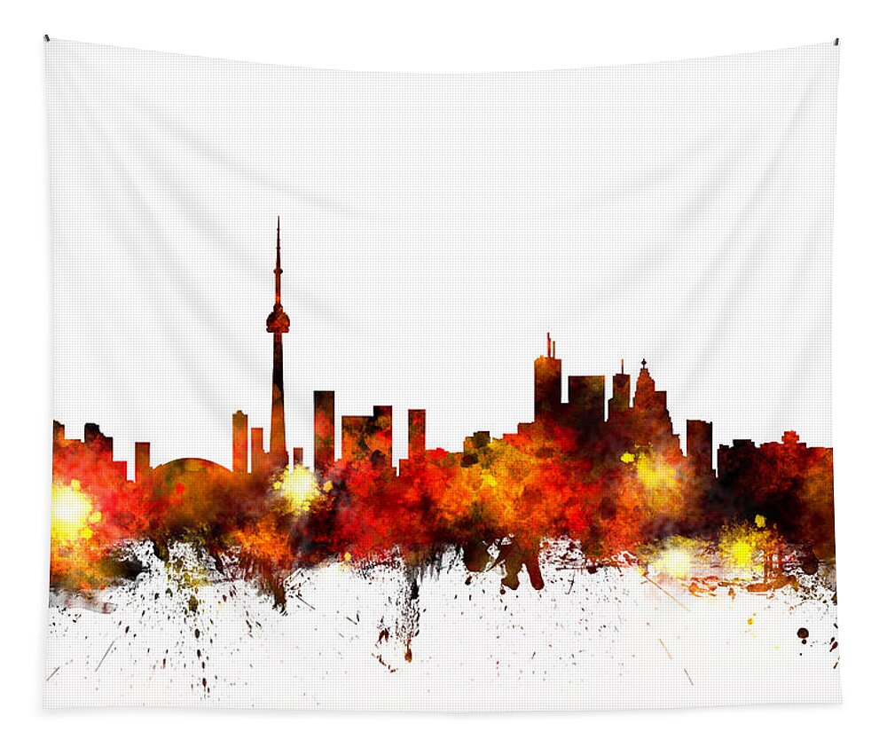 Toronto Tapestry featuring the digital art Toronto Canada Skyline by Michael Tompsett