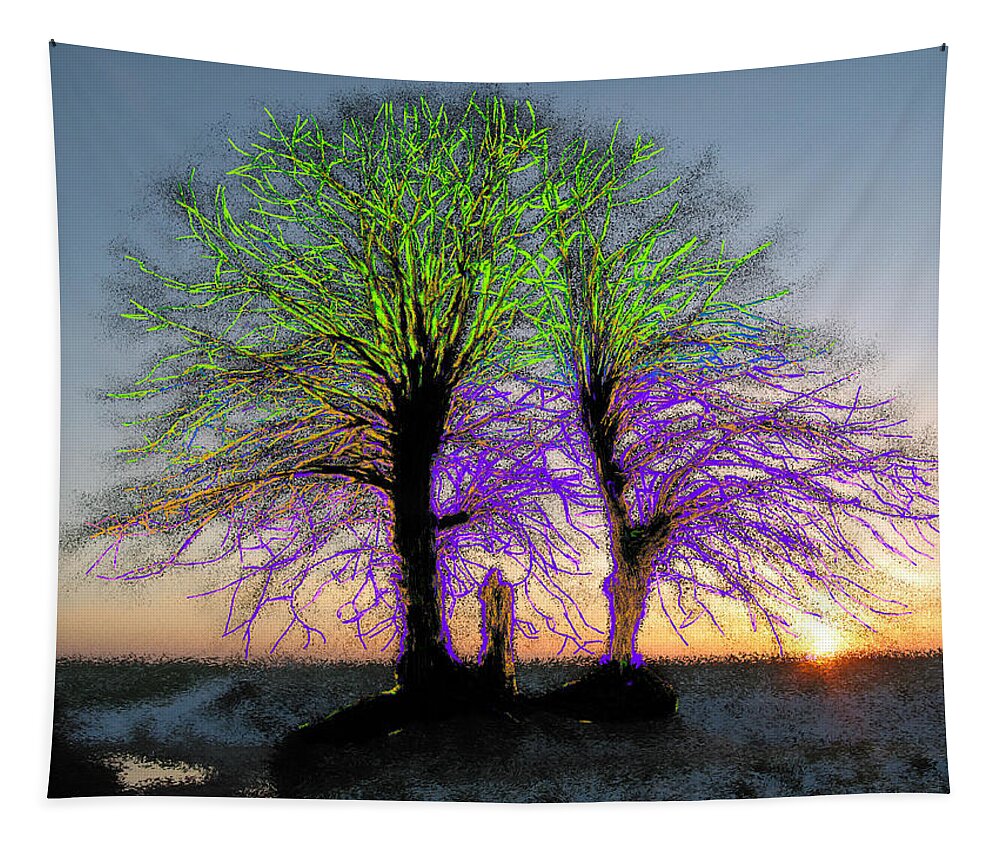 Colors Tapestry featuring the painting Trees Aglow #2 by Bruce Nutting