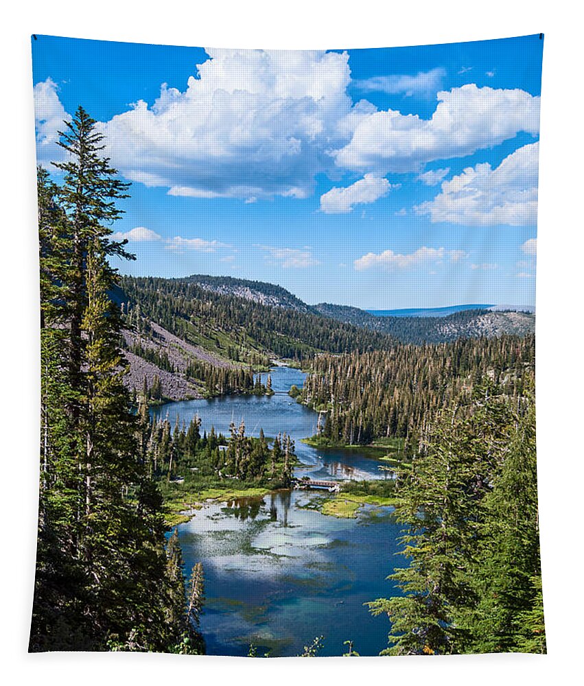 Mammoth Lake Tapestry featuring the photograph Twin Lakes in Mammoth Lakes in California. #2 by Jamie Pham