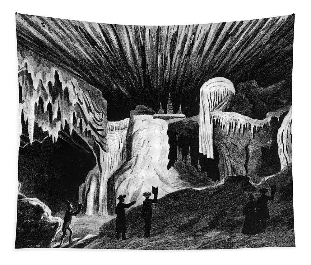 1856 Tapestry featuring the painting Virginia Cave, 1856 #2 by Granger