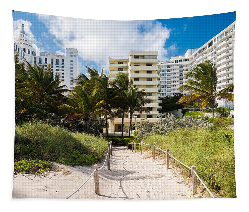 Architecture Tapestry featuring the photograph Miami Beach #20 by Raul Rodriguez
