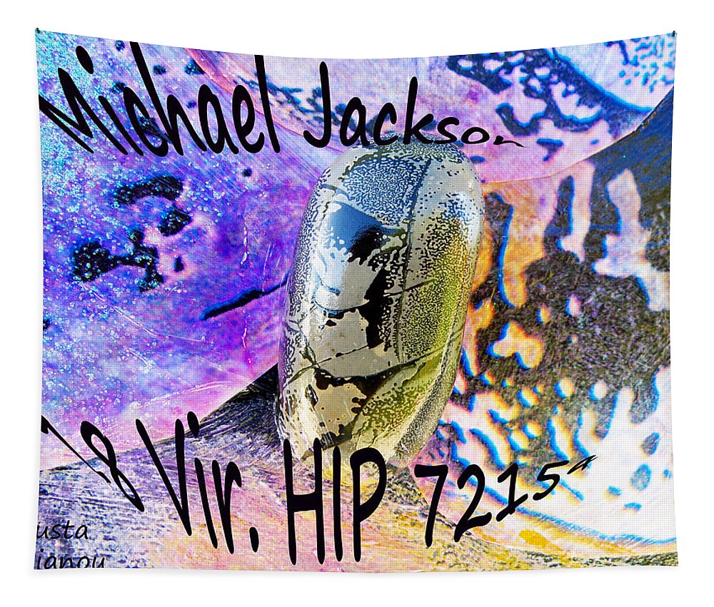 Augusta Stylianou Tapestry featuring the painting Michael Jackson #18 by Augusta Stylianou
