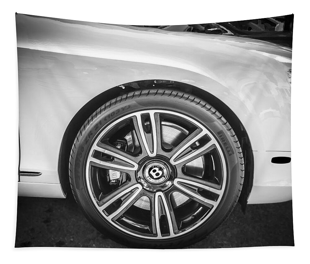 Bentley Cars Tapestry featuring the photograph 2012 Bentley Continental GTC V8 BW by Rich Franco