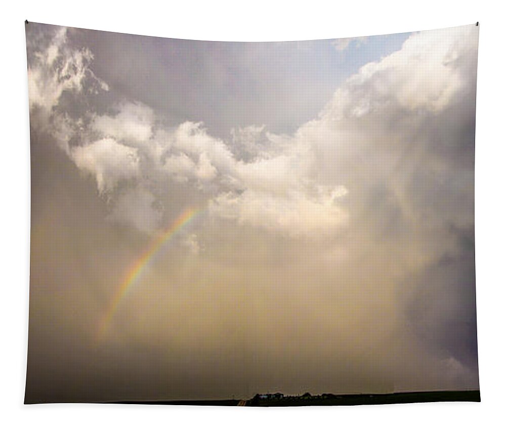 South Central Nebraska Tapestry featuring the photograph Industrial Light and Nebraska Thunderstorm Magic #7 by NebraskaSC