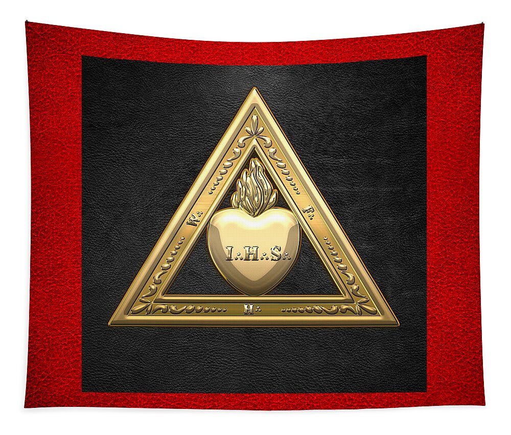'ancient Brotherhoods' Collection By Serge Averbukh Tapestry featuring the digital art 26th Degree Mason - Prince of Mercy or Scottish Trinitarian Masonic Jewel by Serge Averbukh