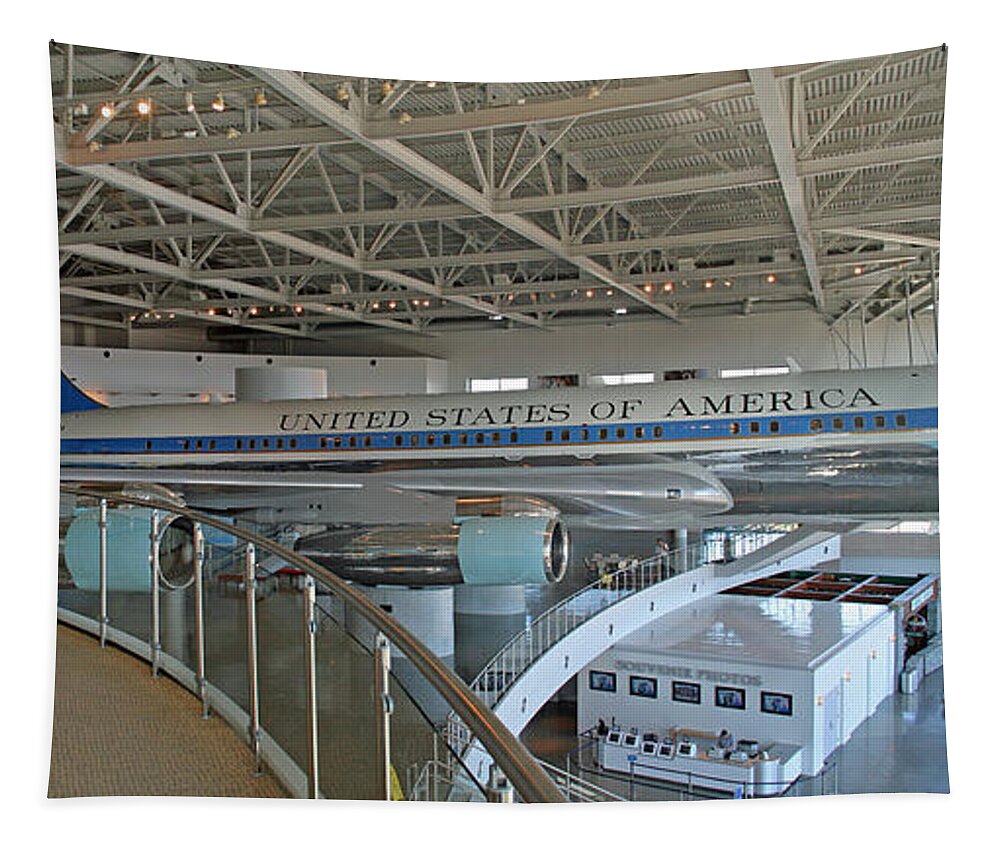 Air Force One Tapestry featuring the photograph 27000 by Bob Hislop