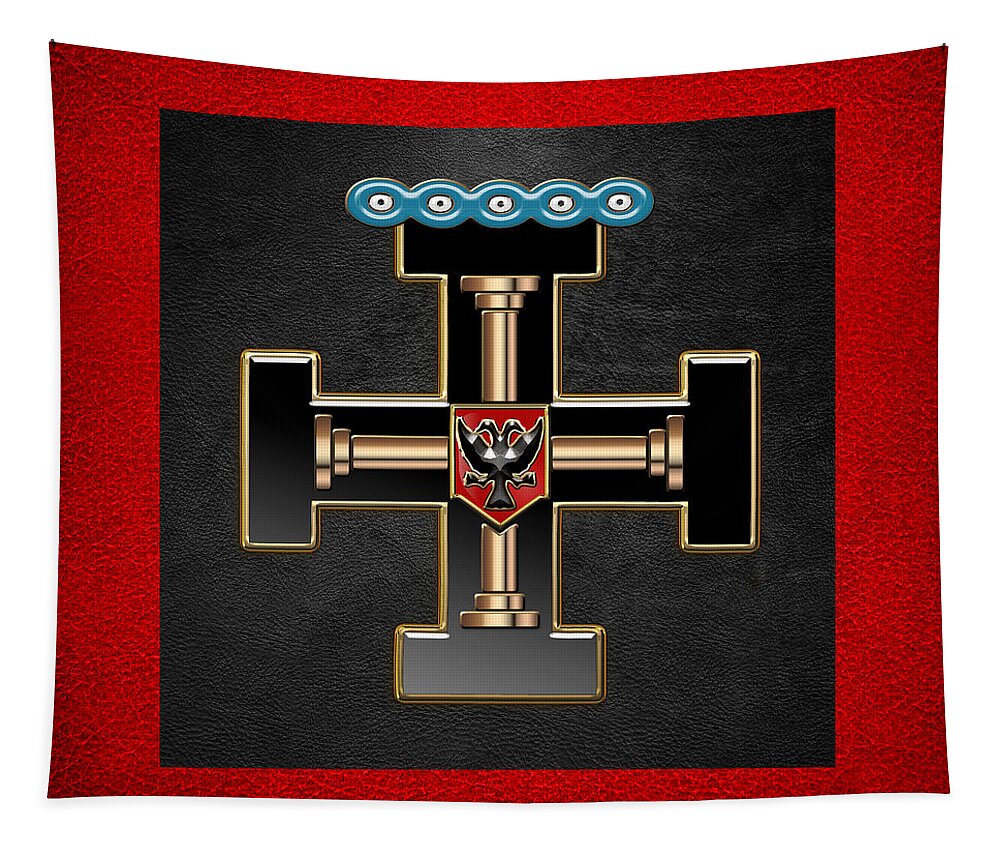 'ancient Brotherhoods' Collection By Serge Averbukh Tapestry featuring the digital art 27th Degree Mason - Knight of the Sun or Prince Adept Masonic Jewel by Serge Averbukh