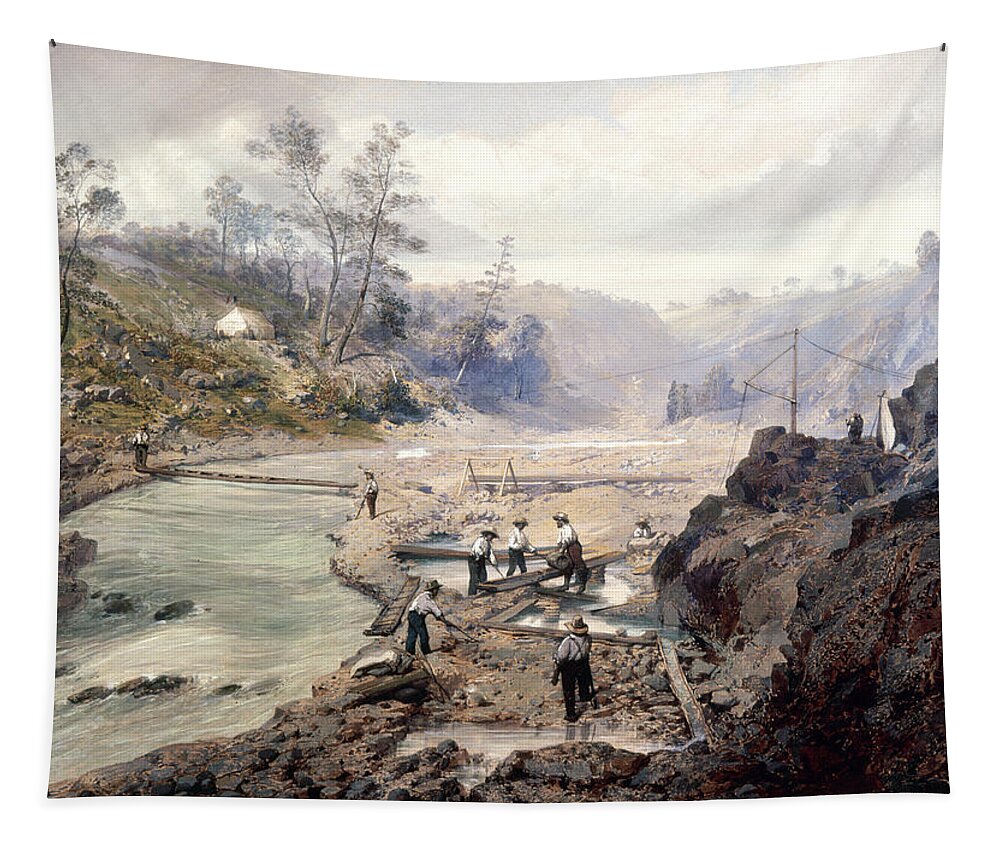 1853 Tapestry featuring the painting California Gold Rush, 1853 #3 by Granger