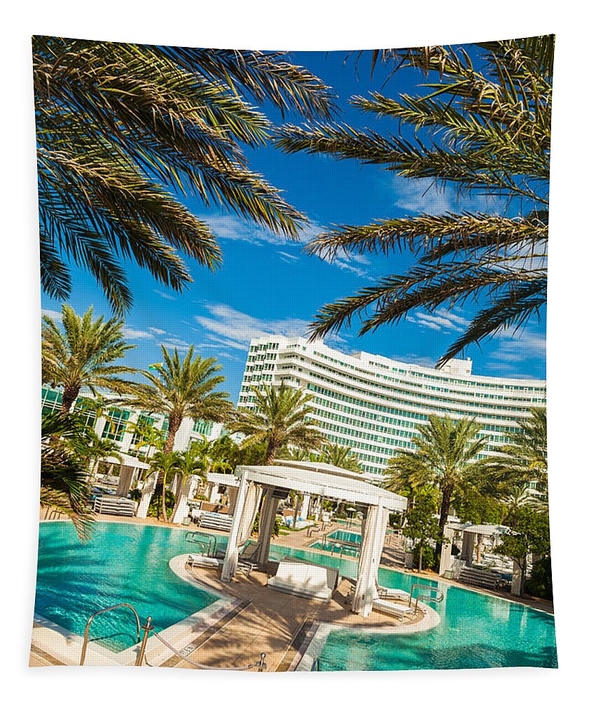Architecture Tapestry featuring the photograph Fontainebleau Hotel #3 by Raul Rodriguez