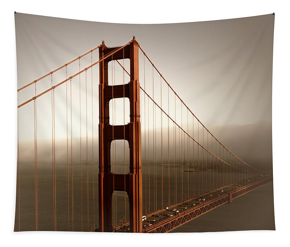 America Tapestry featuring the photograph Lovely Golden Gate Bridge by Melanie Viola