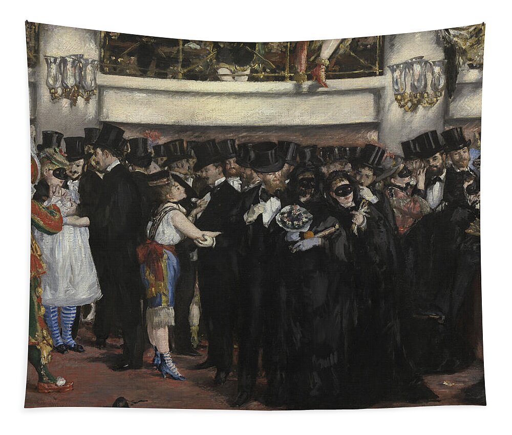 Party Tapestry featuring the painting Masked Ball at the Opera by Edouard Manet