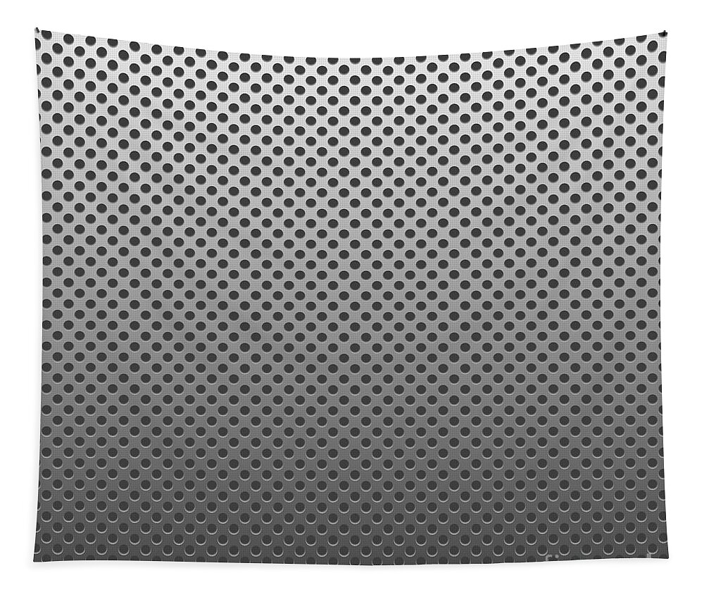 Pattern Tapestry featuring the digital art Metal Dotted Silver #3 by Henrik Lehnerer