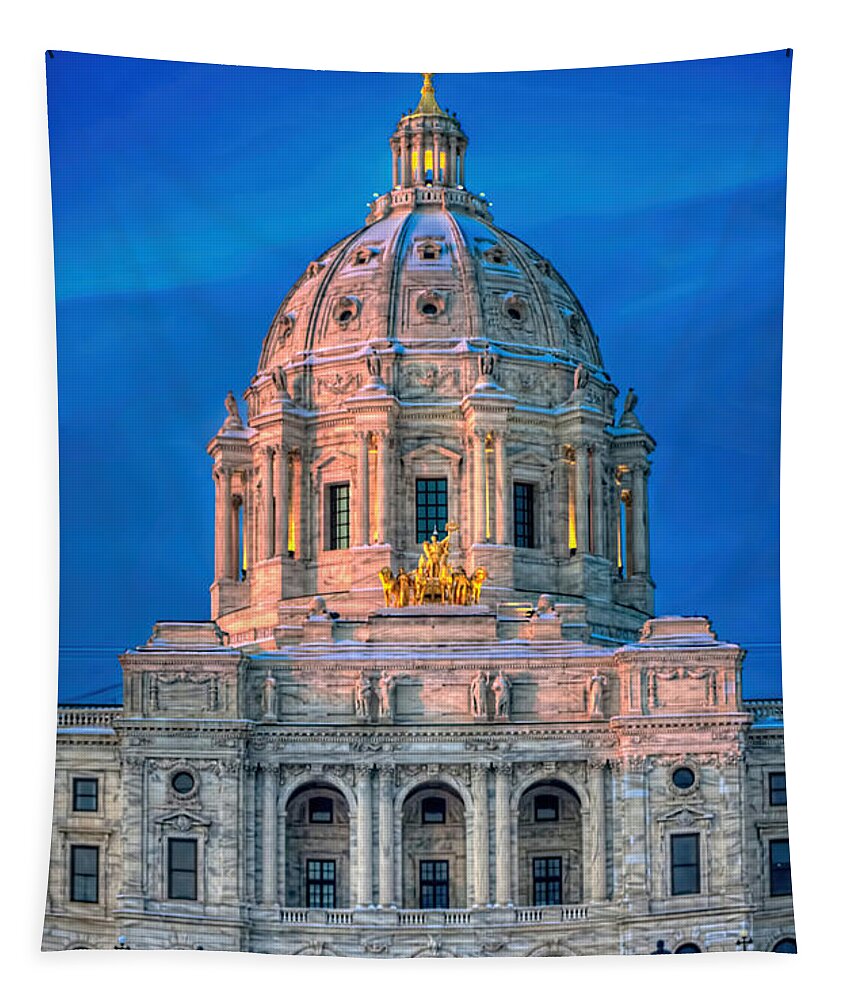 St Paul Skyline Tapestry featuring the photograph Minnesota State Capitol St Paul #3 by Amanda Stadther