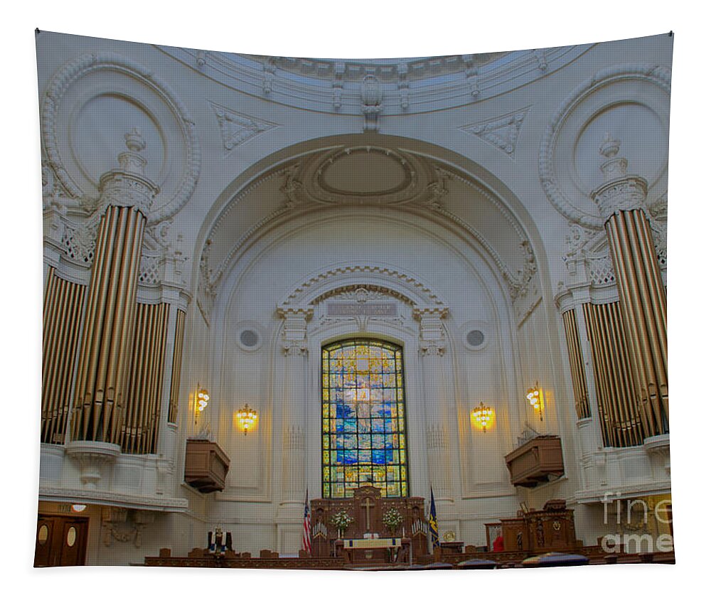 Academy Tapestry featuring the photograph Naval Academy Chapel #3 by Mark Dodd