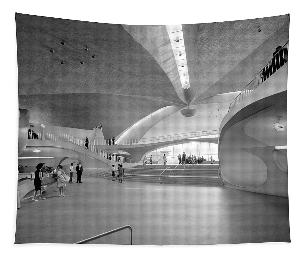 1962 Tapestry featuring the photograph New York Twa Terminal, C1962 #3 by Granger