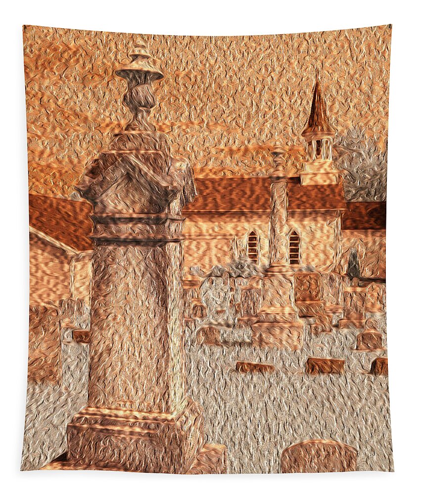 Church Tapestry featuring the photograph 3 Points by Paul W Faust - Impressions of Light