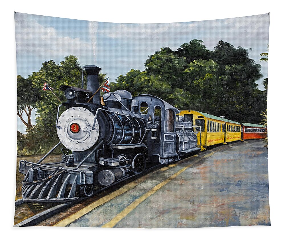 Transportation Tapestry featuring the painting Sugar Cane Train by Darice Machel McGuire