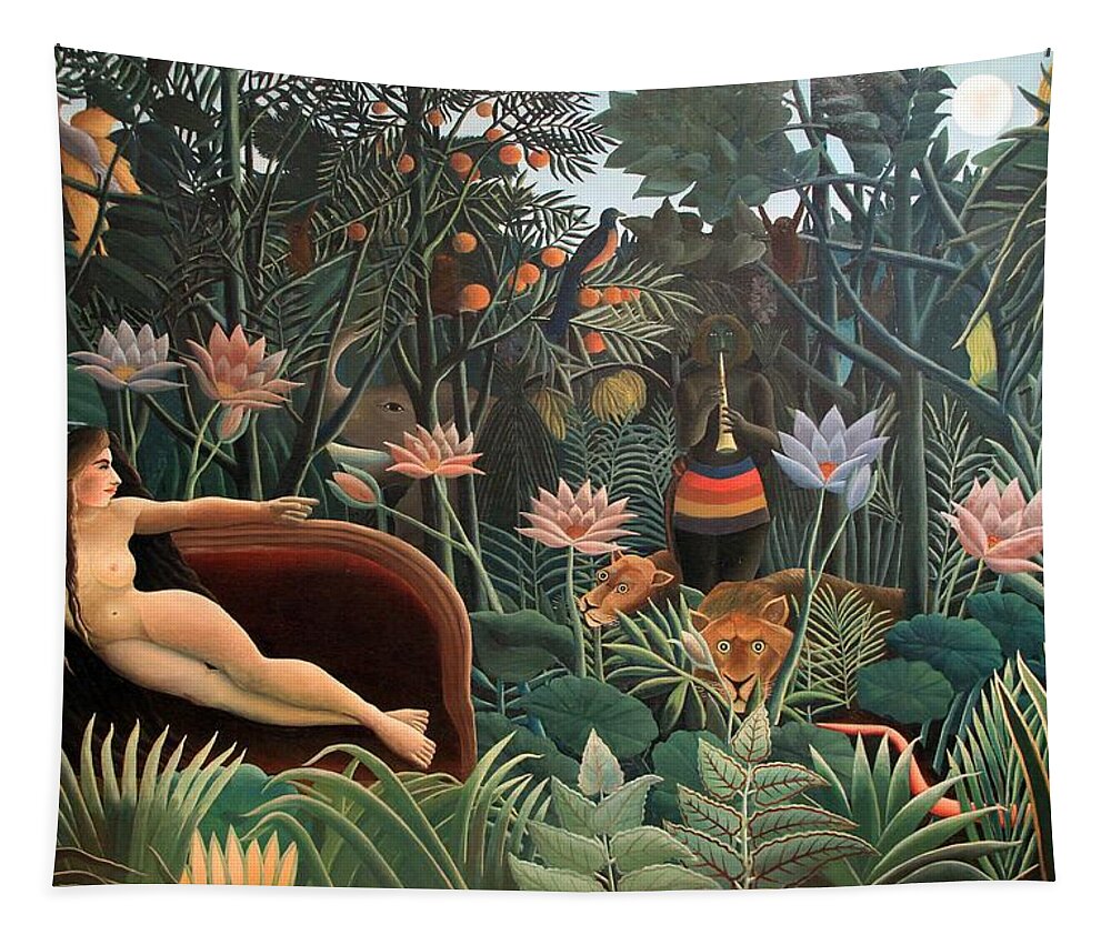 Henri Rousseau Tapestry featuring the painting The Dream by Henri Rousseau