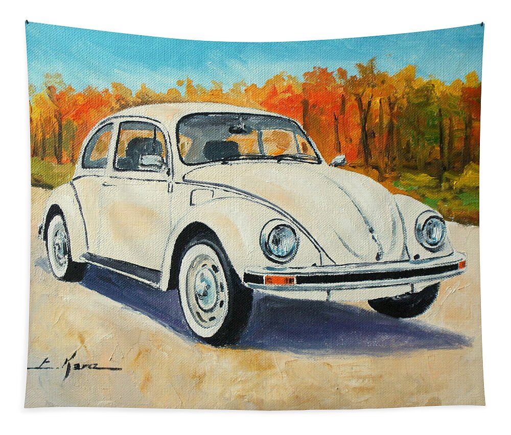 Volkswagen Tapestry featuring the painting VW Beetle #3 by Luke Karcz