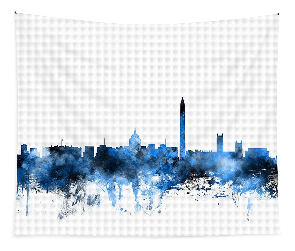 United States Tapestry featuring the digital art Washington DC Skyline #3 by Michael Tompsett