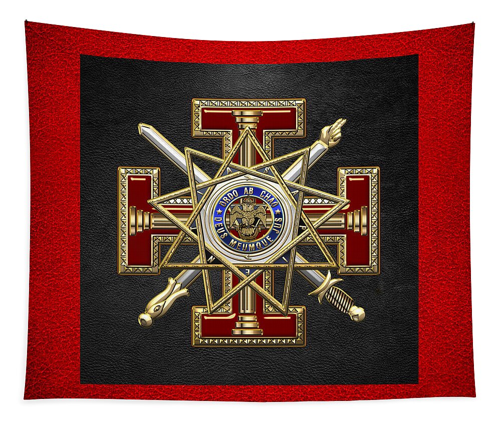 'ancient Brotherhoods' Collection By Serge Averbukh Tapestry featuring the digital art 33rd Degree Mason - Inspector General Masonic Jewel by Serge Averbukh