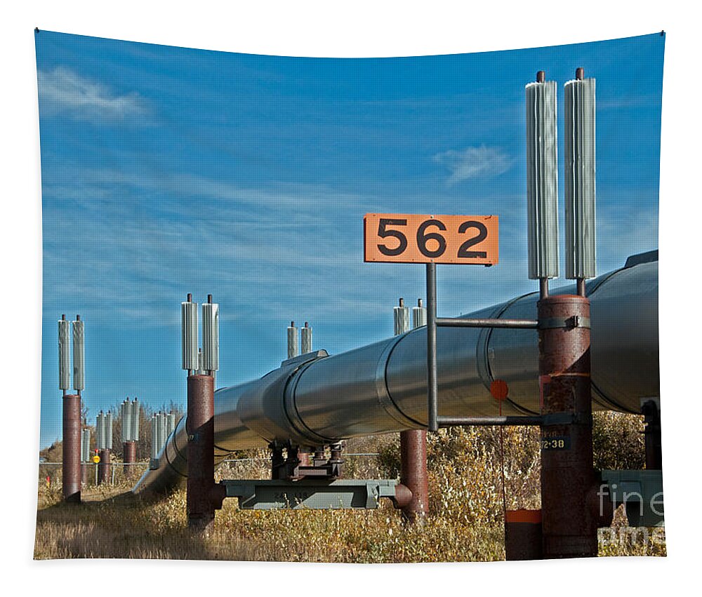 Nature Tapestry featuring the photograph Alaska Oil Pipeline #4 by Mark Newman