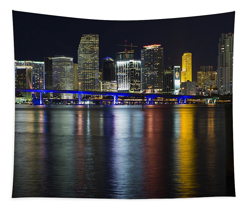 Architecture Tapestry featuring the photograph Miami Downtown Skyline #4 by Raul Rodriguez
