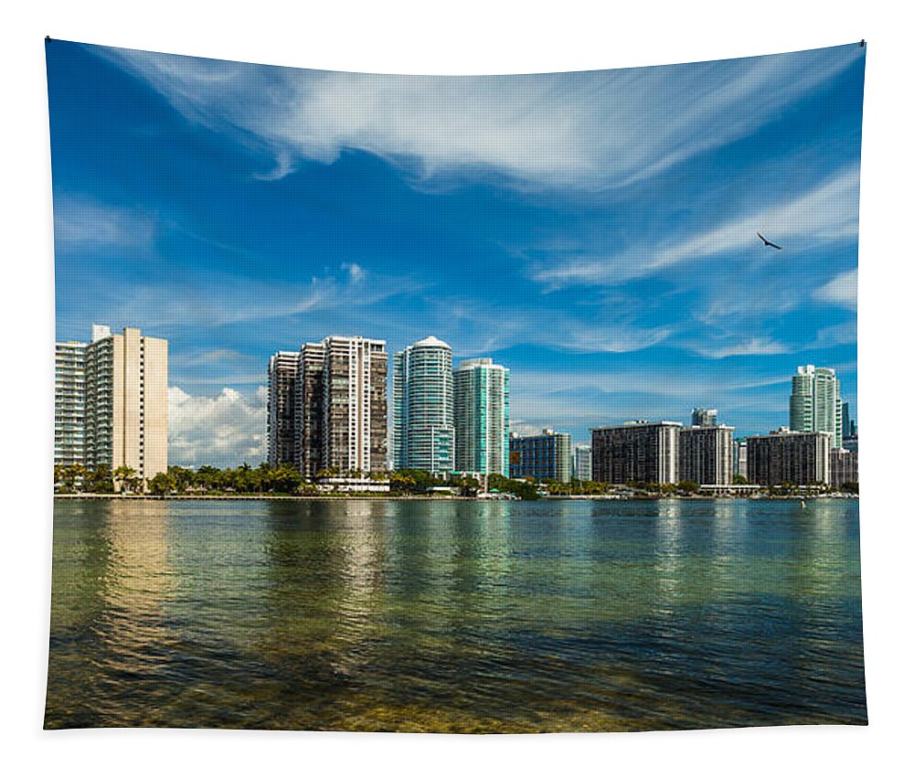 Architecture Tapestry featuring the photograph Miami Skyline #4 by Raul Rodriguez