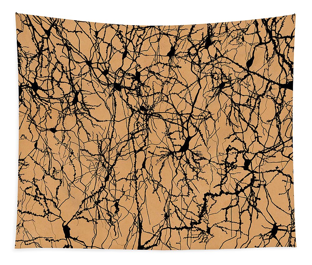 Abstract Tapestry featuring the photograph Nerve Cells, Illustration #4 by Juan Gaertner