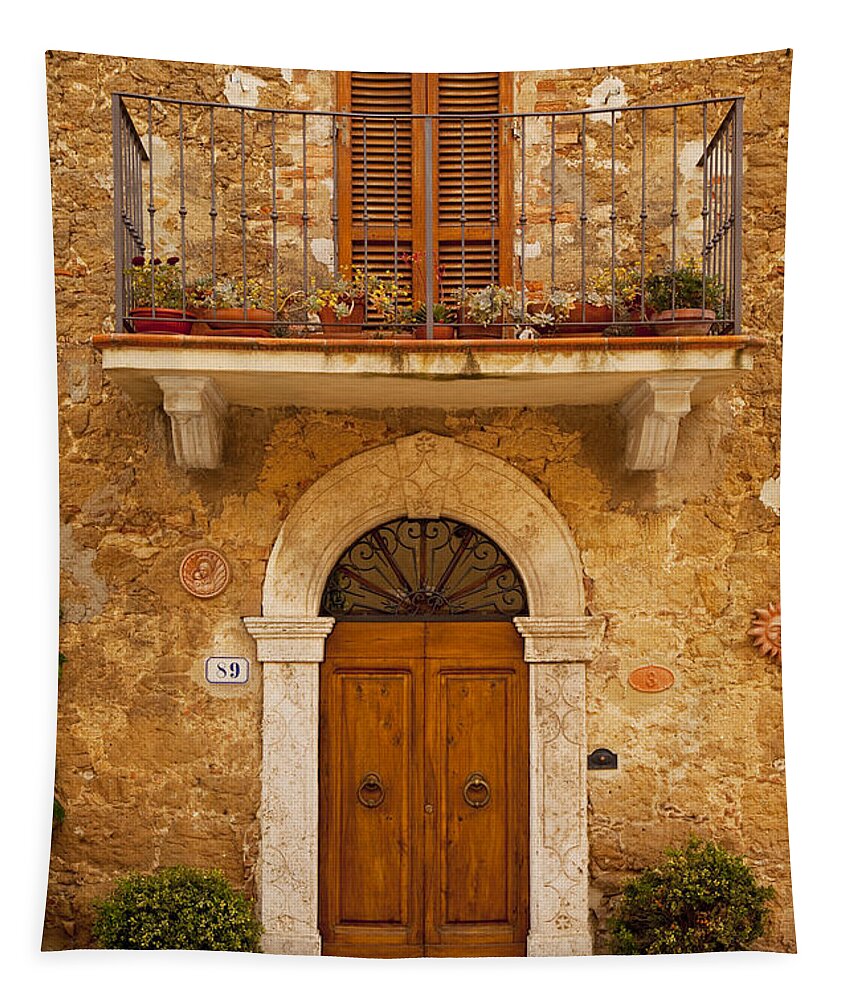 Arch Tapestry featuring the photograph Tuscan Door #4 by Brian Jannsen