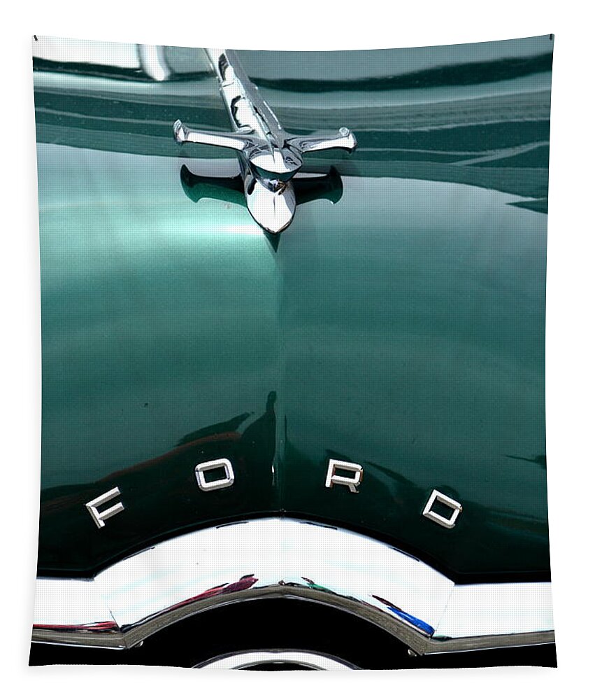 Ford Hotrod Tapestry featuring the photograph Woodie Detail #5 by Dean Ferreira