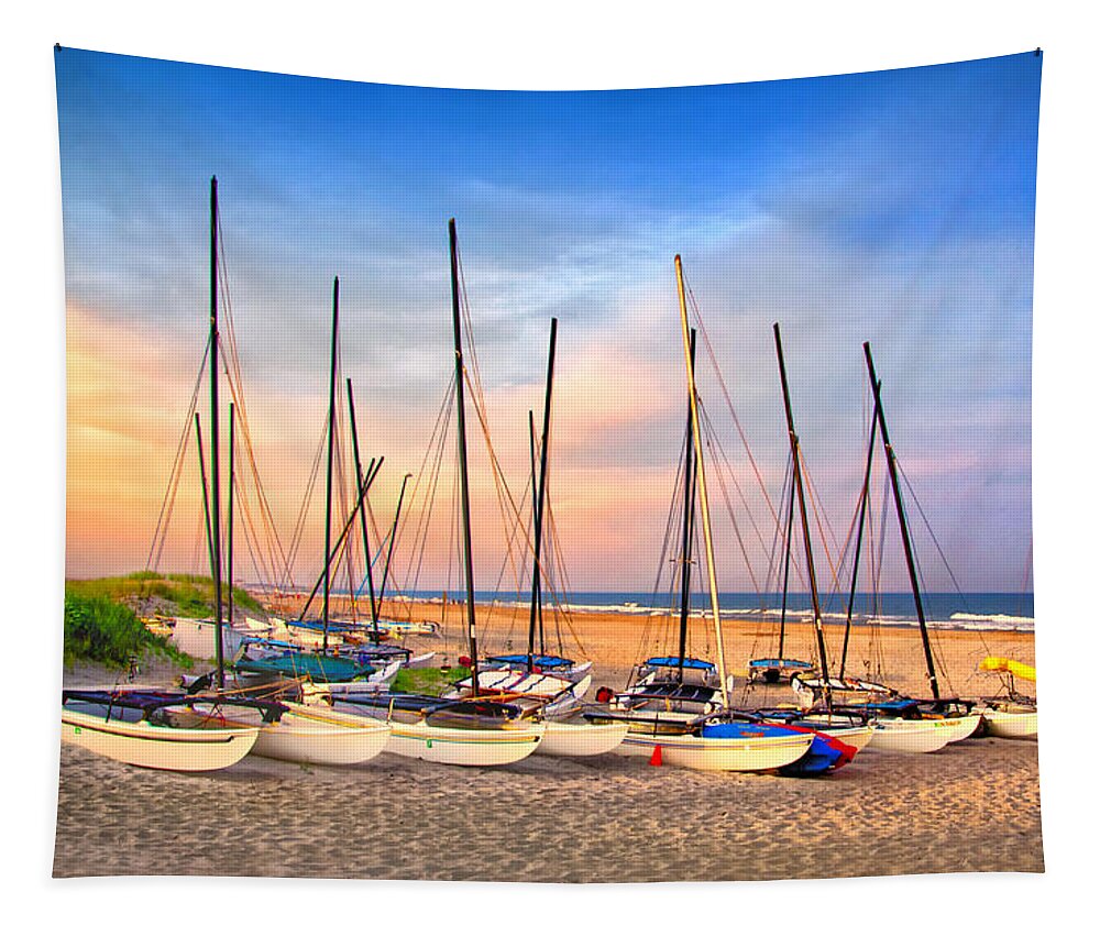 41st Street Sailing Beach Tapestry featuring the photograph 41st Street Sailing Beach by Carolyn Derstine
