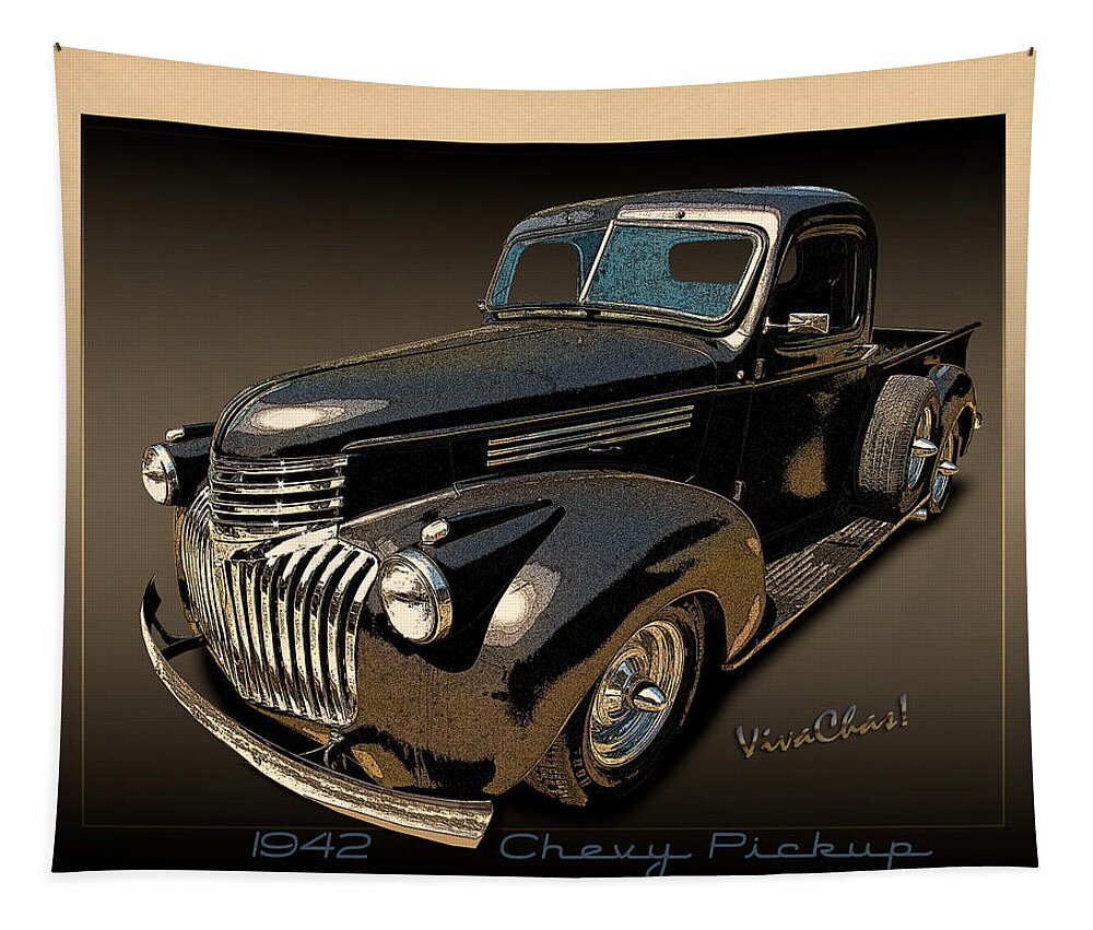 Hot Rod Art Tapestry featuring the photograph 42 Chevy Pickup Rat Rod by Chas Sinklier