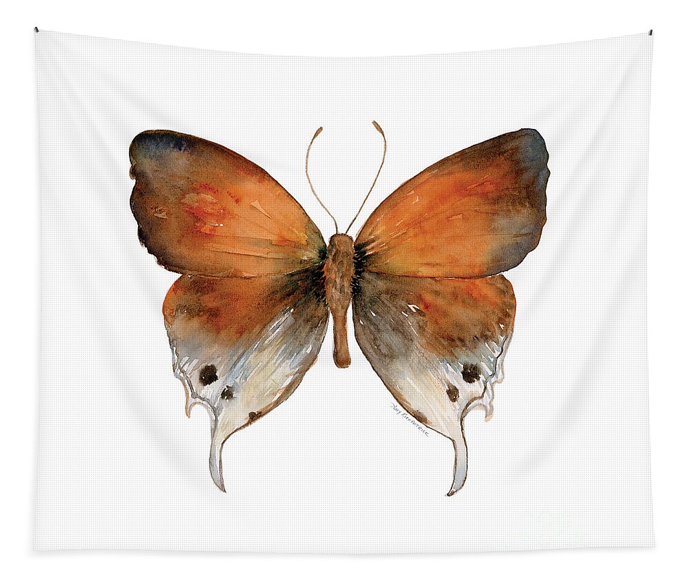 Manto Tapestry featuring the painting 47 Mantoides Gama Butterfly by Amy Kirkpatrick
