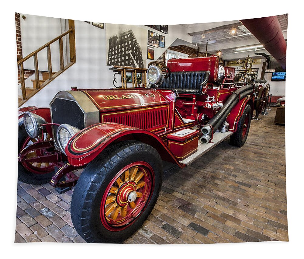 Fire Engine Tapestry featuring the photograph 1915 LaFrance Fire Engine #5 by Rich Franco