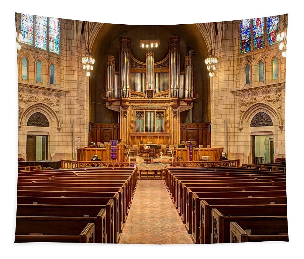 Mn Church Tapestry featuring the photograph Hennepin Avenue Methodist Church #14 by Amanda Stadther