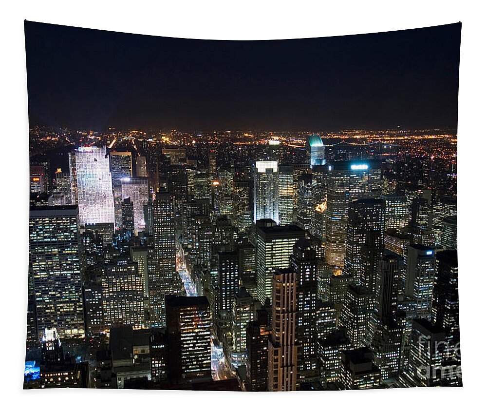 Skyline Tapestry featuring the photograph Manhattan Skyline #5 by Catherine Ursillo