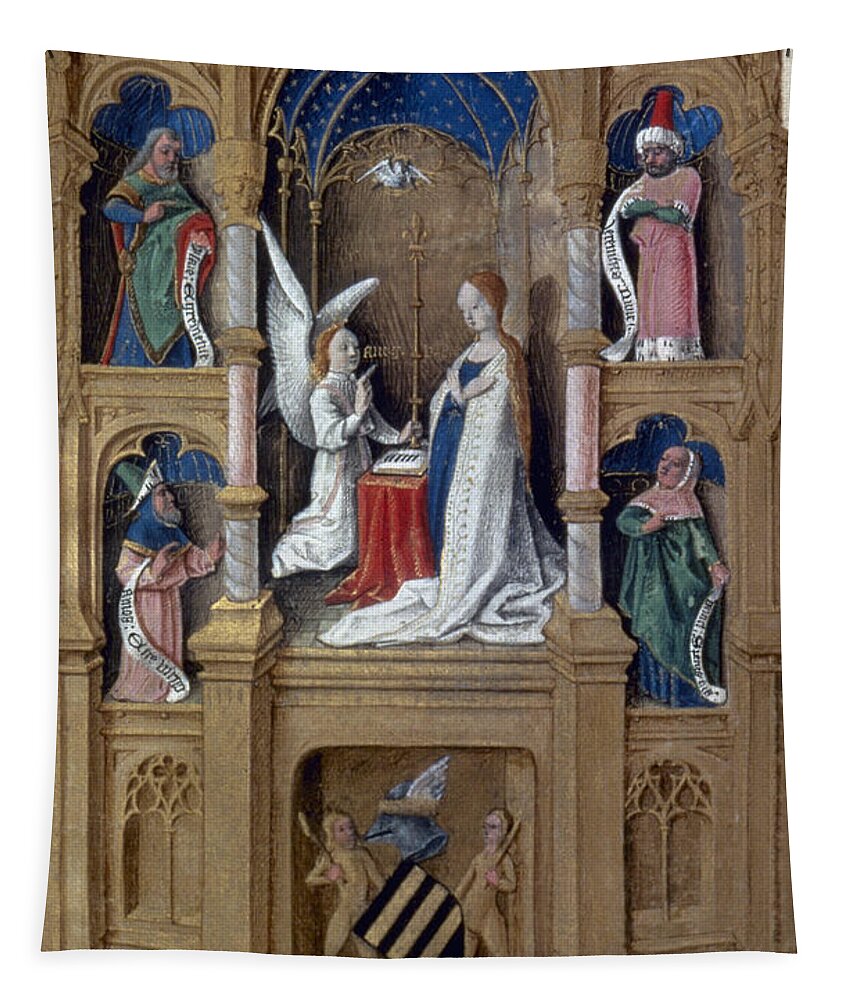 1465 Tapestry featuring the painting The Annunciation #5 by Granger