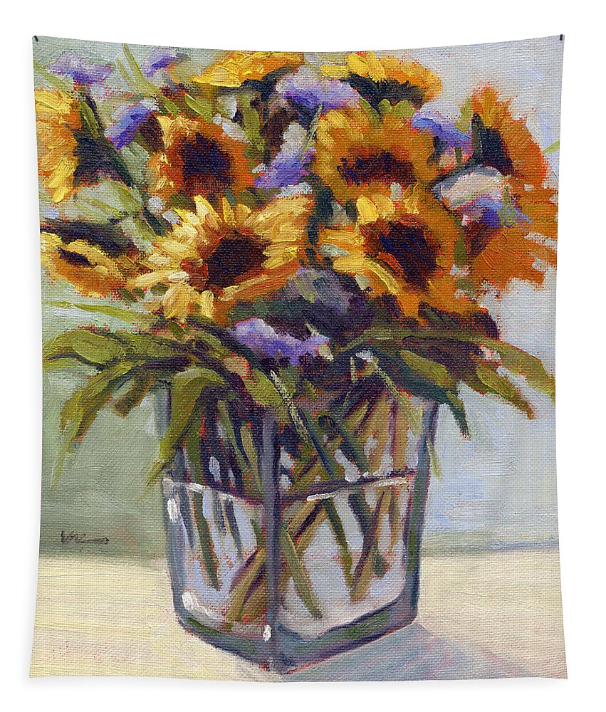 Summer Tapestry featuring the painting Summer Bouquet 4 by Konnie Kim