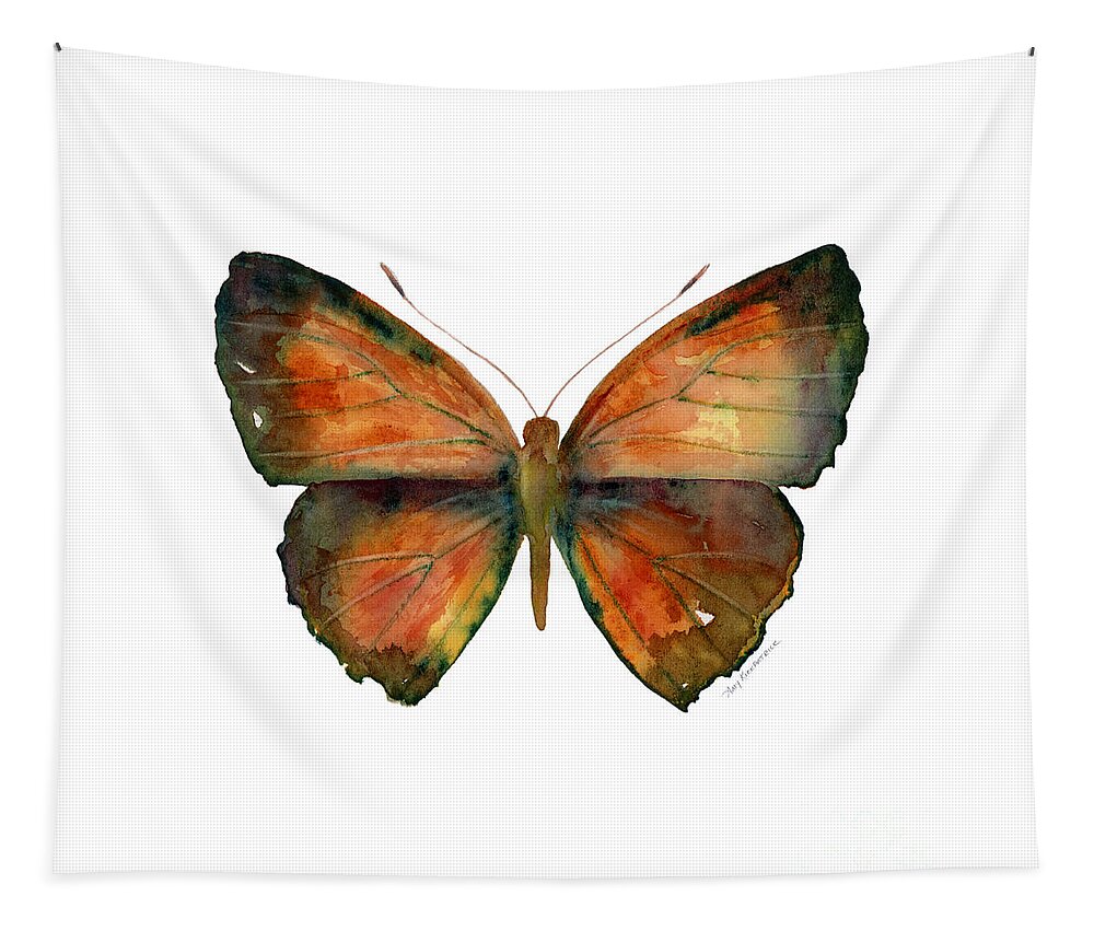 Copper Jewel Tapestry featuring the painting 56 Copper Jewel Butterfly by Amy Kirkpatrick