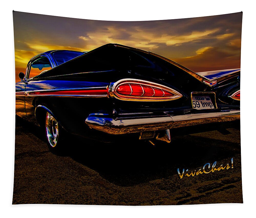 59 Tapestry featuring the photograph 59 Chevy Impala Hardtop by Chas Sinklier