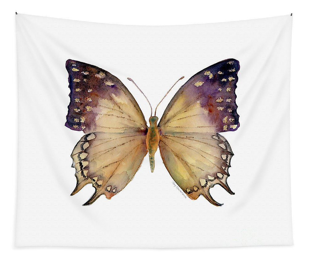 Great Nawab Butterfly Tapestry featuring the painting 63 Great Nawab Butterfly by Amy Kirkpatrick
