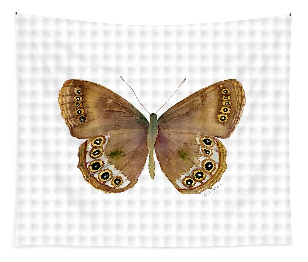 Woodland Brown Butterfly Tapestry featuring the painting 64 Woodland Brown Butterfly by Amy Kirkpatrick