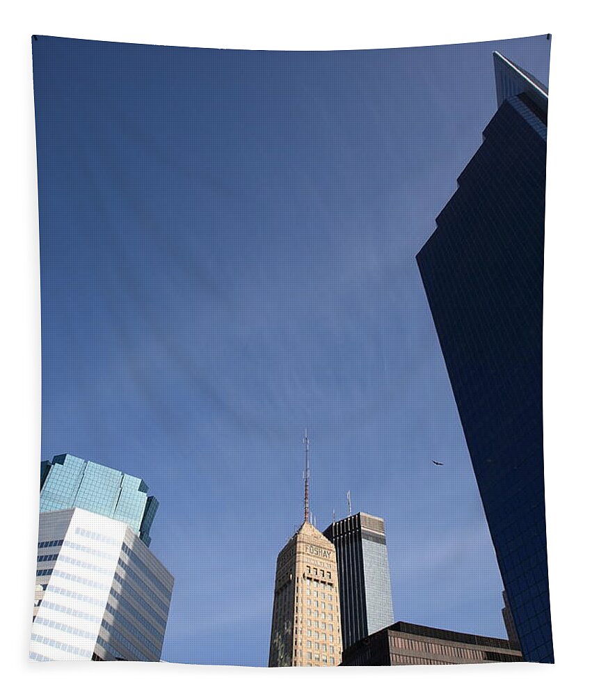 America Tapestry featuring the photograph Minneapolis Skyscrapers #7 by Frank Romeo