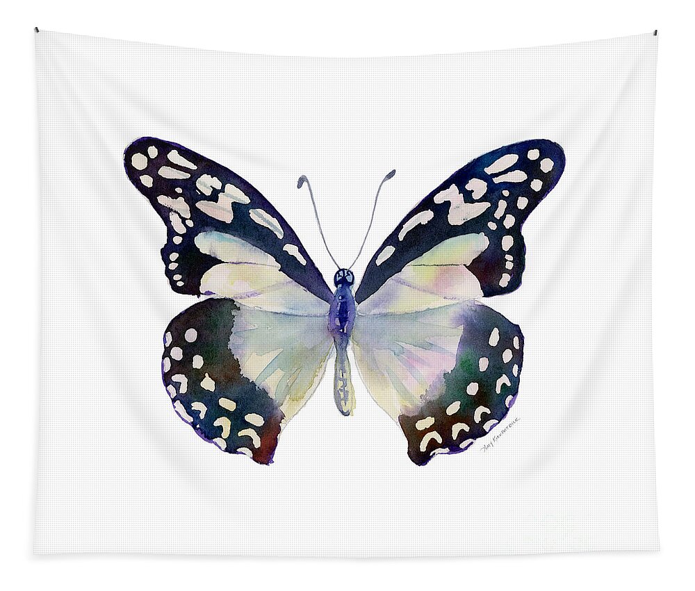 Angola White Lady Butterfly Tapestry featuring the painting 90 Angola White Lady Butterfly by Amy Kirkpatrick