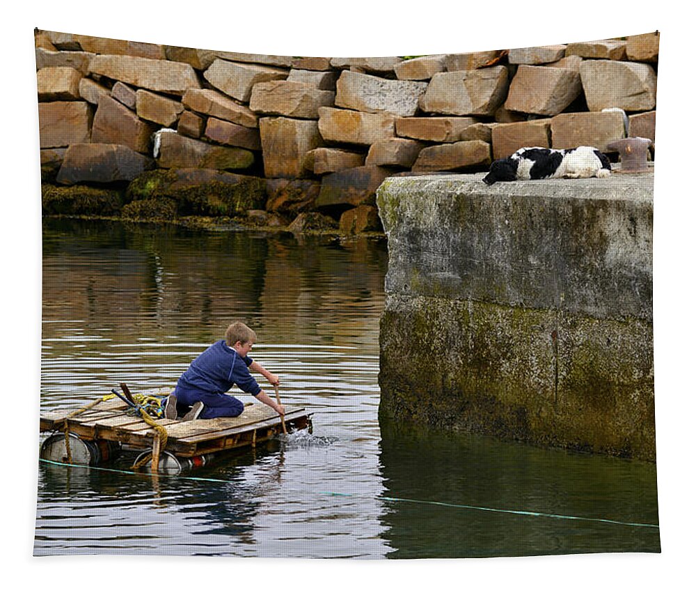 Europe Tapestry featuring the photograph A dog and his boy by Matt Swinden