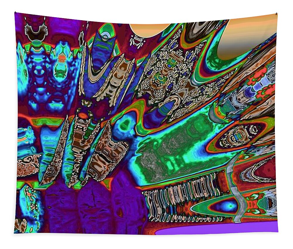 Dragon Tapestry featuring the digital art A Dragon Fan On Venus by Alec Drake