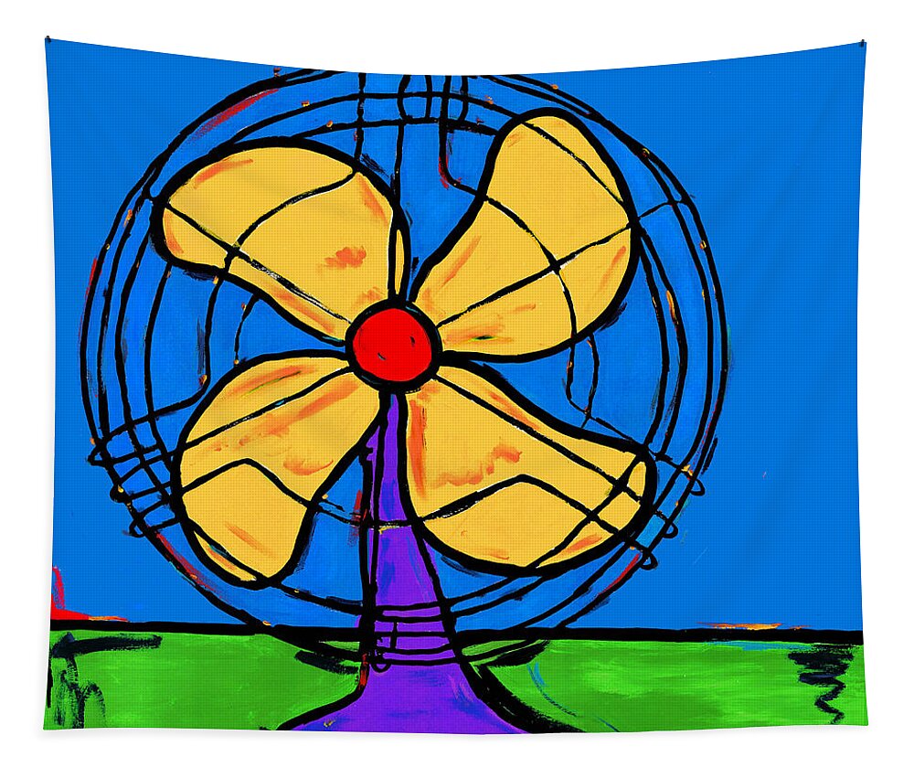 Fan Tapestry featuring the painting A Fan of Color by Dale Moses